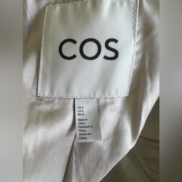 New COS Fuzzy Faux Fur Teddy Fleece Coat Size 8, Cream - Picture 4 of 10